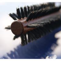 ISINIS - Brosse à cheveux de brushing, en bois, 100% racine de sanglier