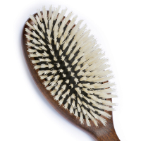 Brosse à cheveux pneumatique, en bois, 100% soies blanches - Grand modèle