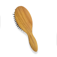 Brosse à cheveux pneumatique de sac, en bois d'olivier, 100% poils de sanglier