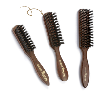 Brosse lissoir nomade pour cheveux ou barbe, en bois,100% poils de sanglier