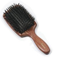 Brosse à cheveux "paddle", pneumatique, en poils de sanglier et pointes nylon